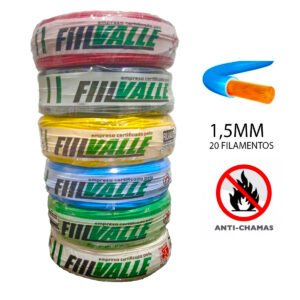 Cabo Elétrico Flexível 2,5mm X 50m Colorido Fio Residencial Cores:Vermelho